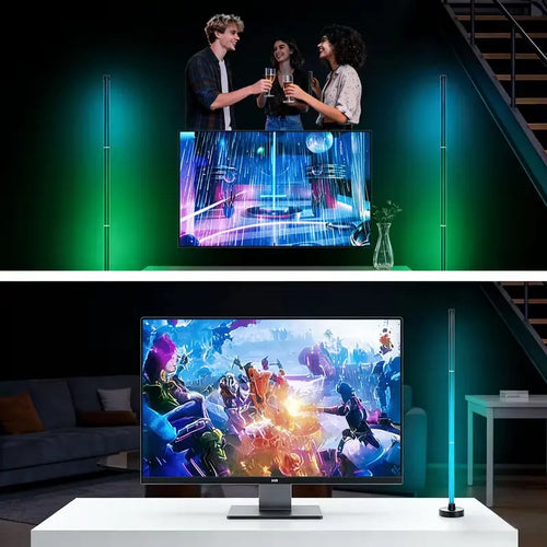 Color Changing Music Sync LED Corner Floor Lamp Vertical High Brightness with APP & Remote Control for Indoor Bedroom Living Room Decor