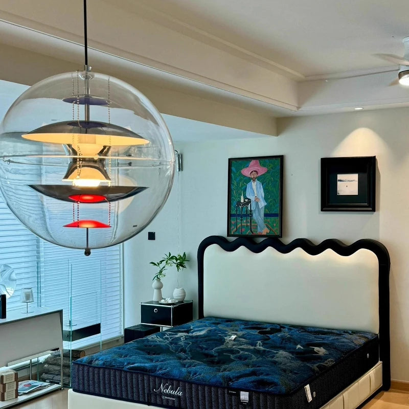 Nordic Acrylic Pendant Light  White Gold Silver Circular Hanging Lighting Luxury Bedroom Lighting Living Room Decoration