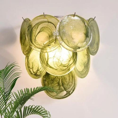 French Murano Glass Dopamine Colorful Wall Lamp for Living Room Villa Balcony Corridor Bedroom Bedside Sconces