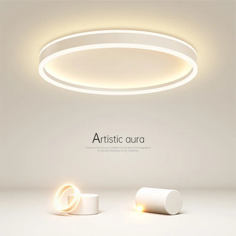 Modern Minimalism Round Led Ceiling Lights Dimmable Living Room Bedroom Lamp Indoor Lighting Home Decor Study Luster Fixtures