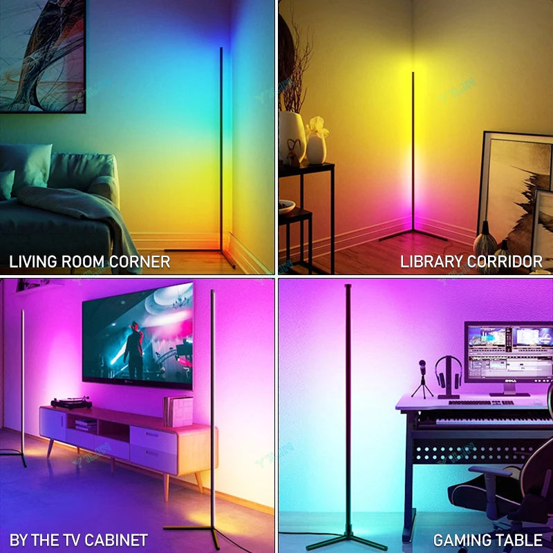 Upgrade 145/180CM Smart Floor Lamp RGBIC Tuya Smart APP Remote Control Nordic Stand Floor Mood Light For Game Room Decoration